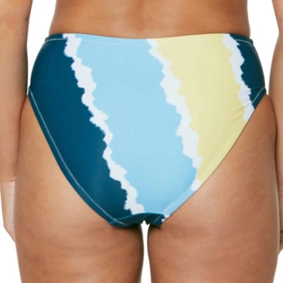 Jessica Simpson Smooth Sailing High-Waisted Bikini Bottoms Blue Size Large NWT - Picture 2 of 7